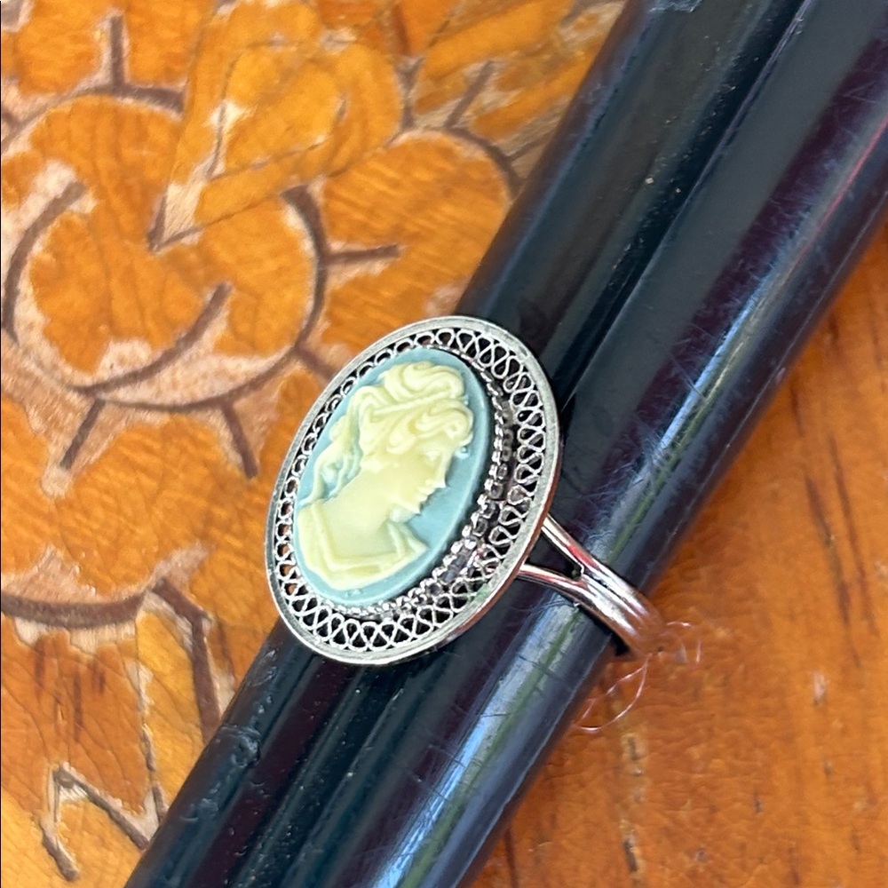 Vintage Blue Cameo Ring